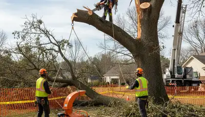 Seattle, WA emergency tree service crew removing storm-damaged trees and hazardous limbs