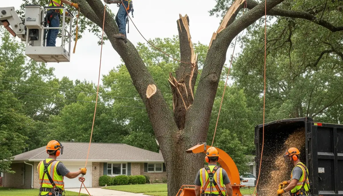 Seattle, WA arborist responding to emergency tree removal after storm damage
