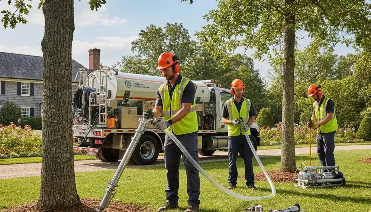 Seattle, WA arborist applying tree fertilizer for healthier growth and root support