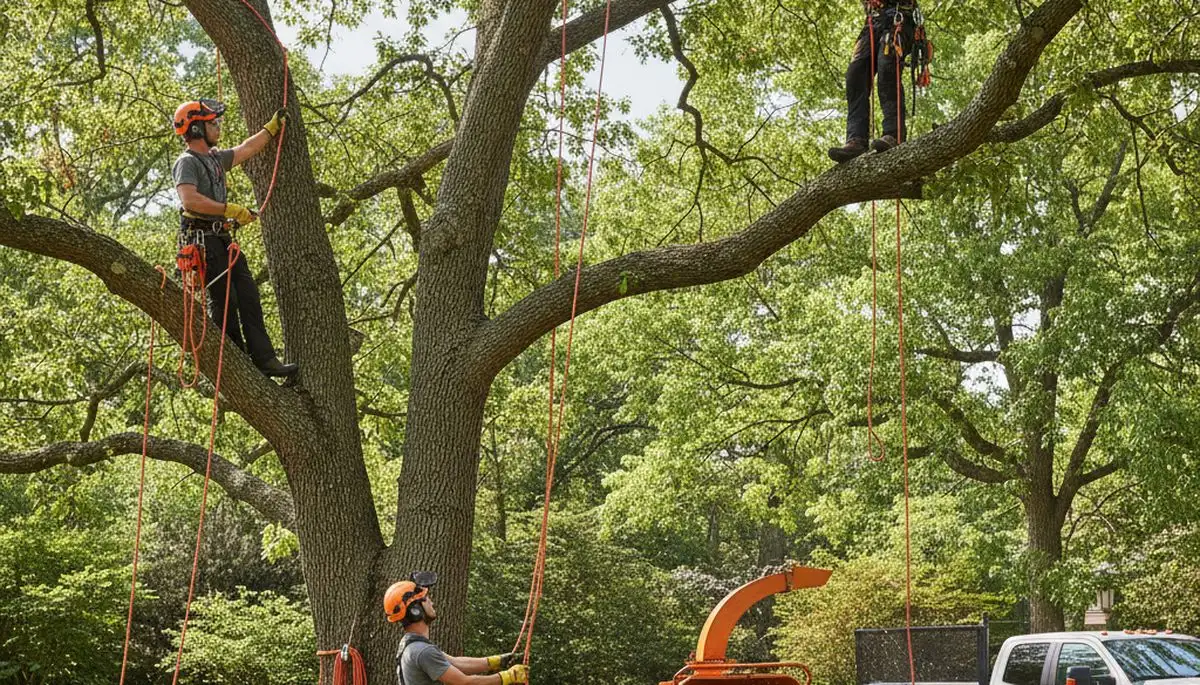 Seattle, WA arborist pruning a tree to improve health and reduce hazards