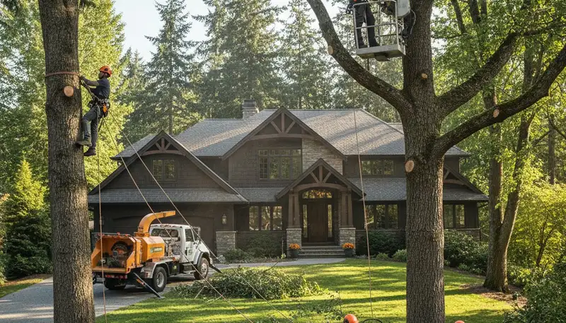 Tree service crew in Seattle, WA providing professional tree trimming and removal services