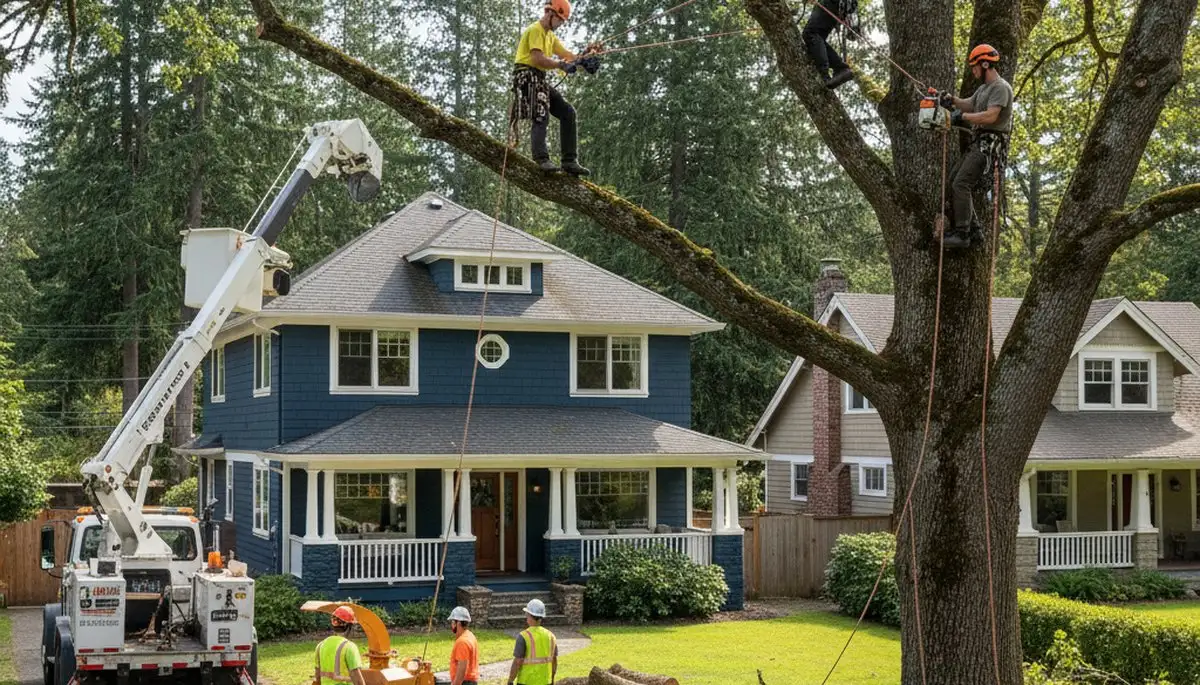 Seattle, WA tree service crew trimming a tree for safe, professional property care