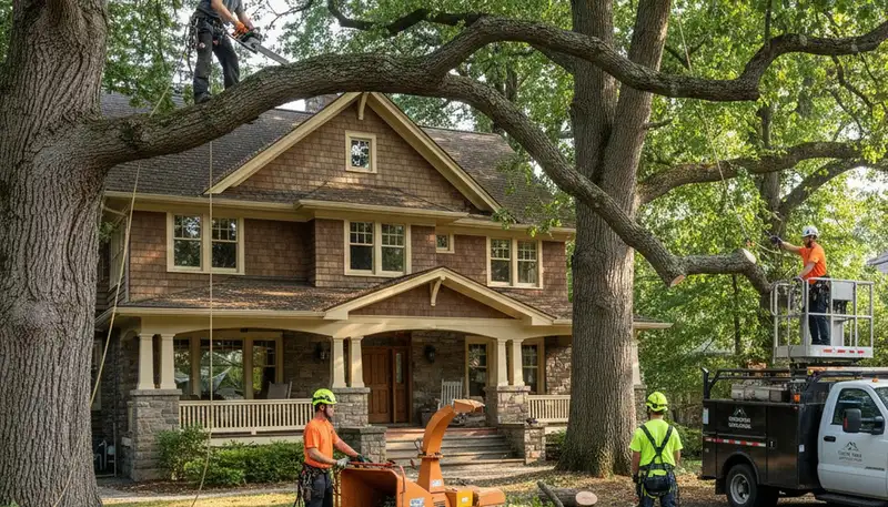 Tree service crew in Seattle, WA performing professional tree trimming and removal
