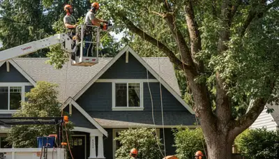 Seattle, WA tree service crew providing professional tree trimming and removal for local properties