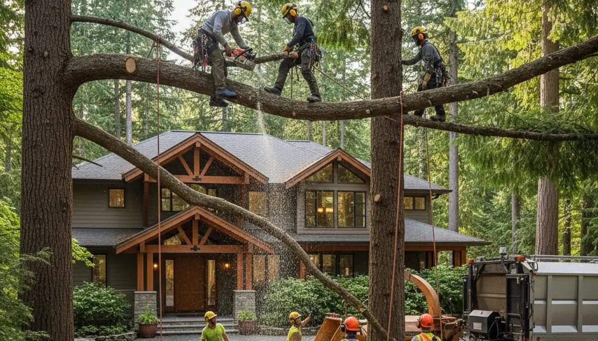 Seattle, WA tree service crew providing professional tree trimming and removal for local properties