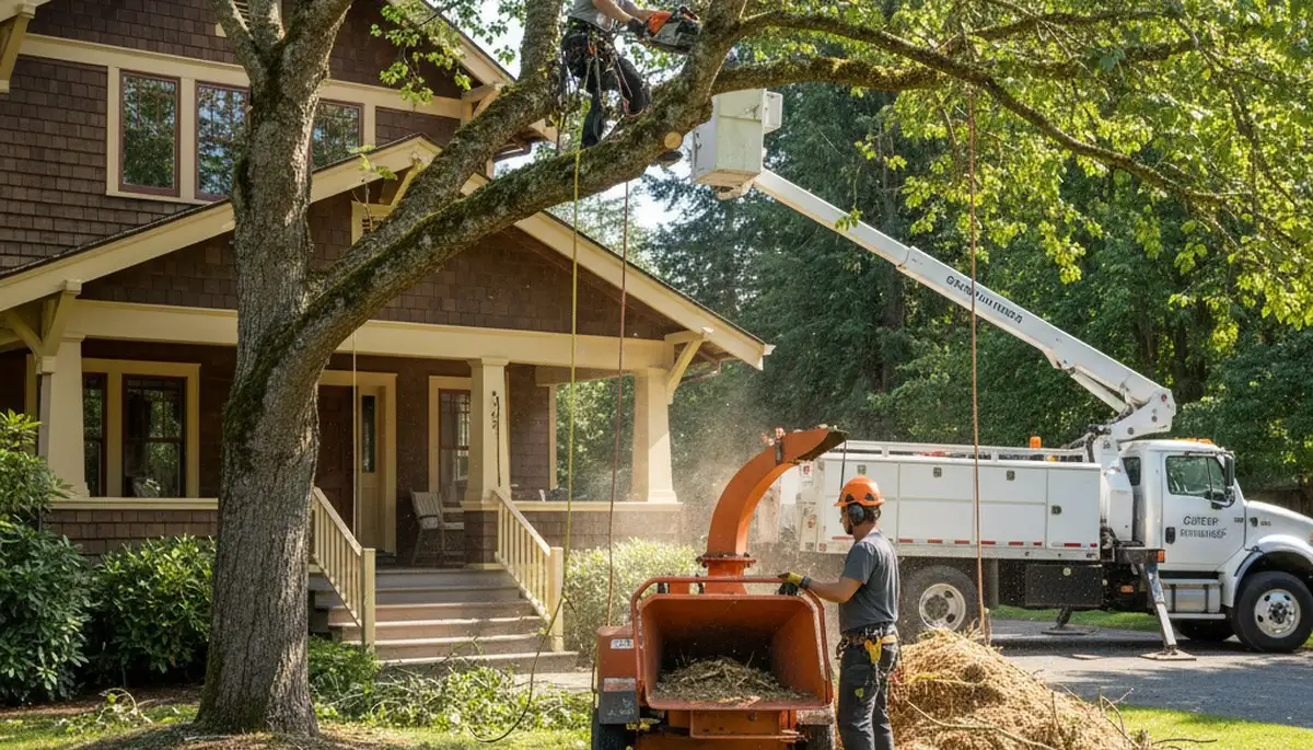 Seattle, WA tree service crew providing professional tree removal and trimming for local homeowners