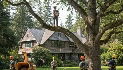 Tree service crew in Seattle, WA providing professional tree trimming and removal